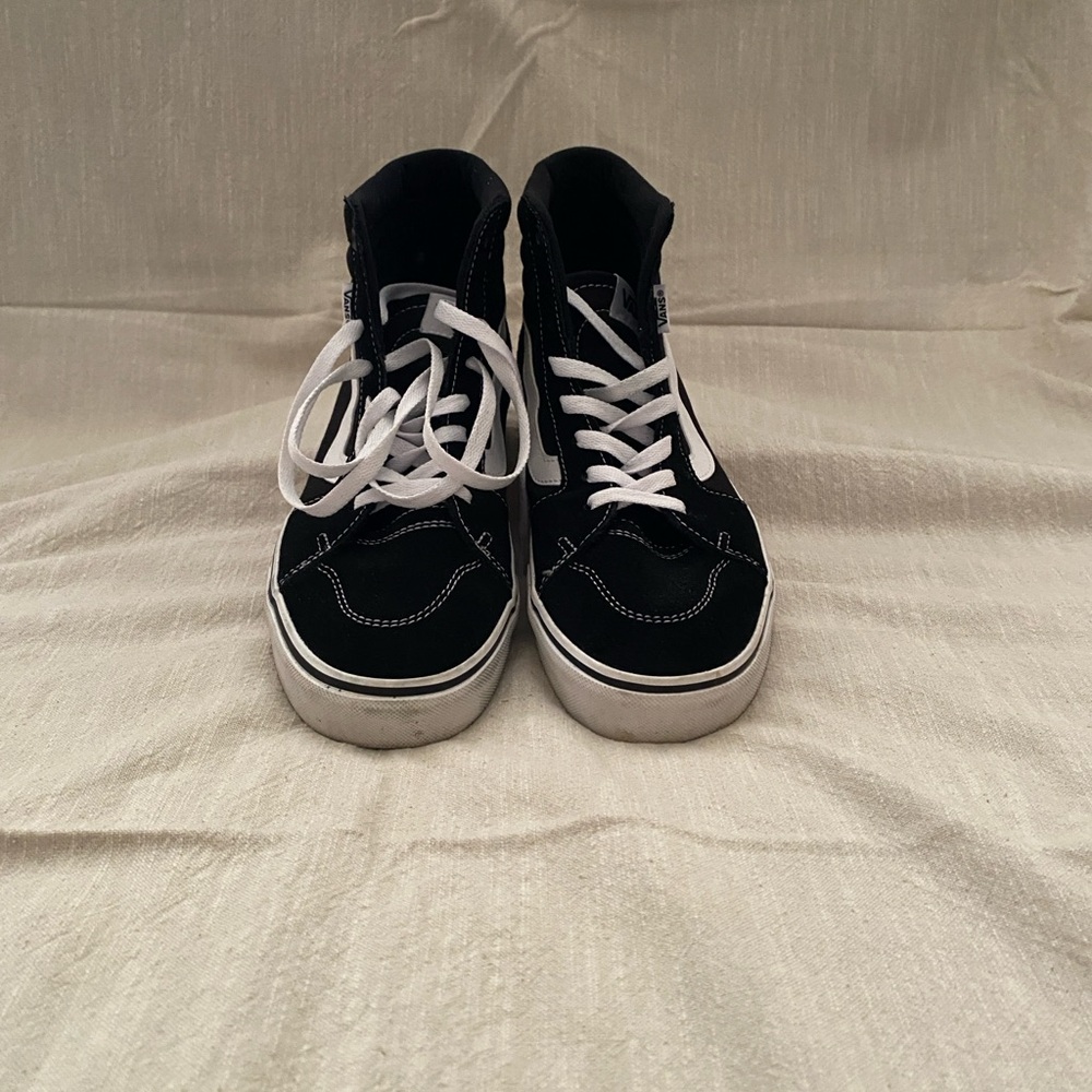 Vans Black and White High-Top Sneakers